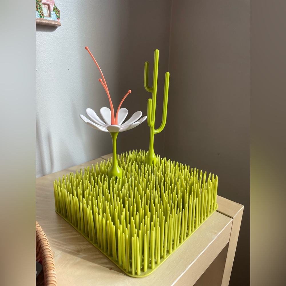 Boon Grass Baby Bottle Drying Rack w/ Stem & Twig | BPA-Free | Green